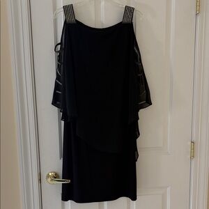 MSK Black Dress with Silver Accents